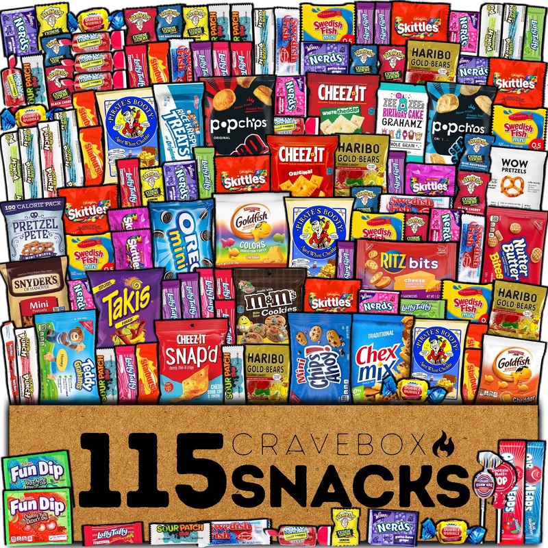 Cravebox Snack And Candy Box (115 Count) Father’S Day Variety Pack Bundle Assortment Gift Basket Adults Kids Care Package Boyfri