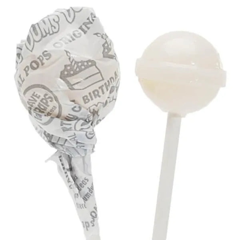 Dum Dums White Party Pops – Birthday Cake: 75-Piece Bag
