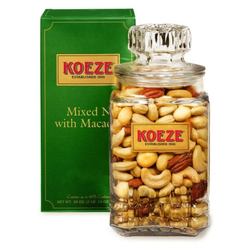 Koeze Mixed Nuts With Macadamias – 30 Oz. Decanter