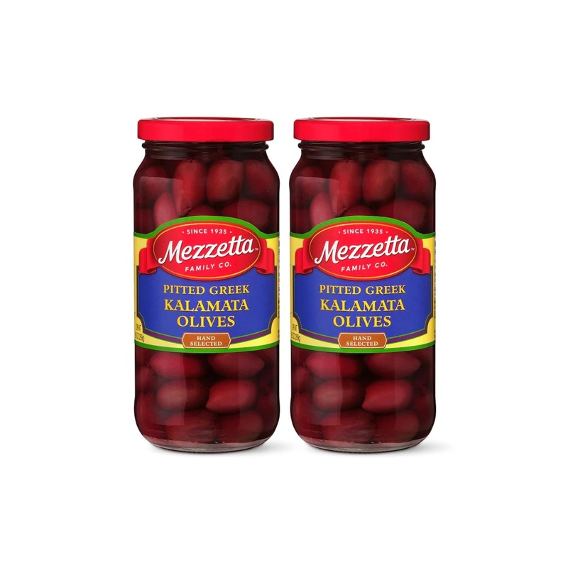Mezzetta Savory Pitted Greek Kalamata Olives | Gluten Free, Keto | 9.5 Fluid Ounce Jar (Pack Of 2)