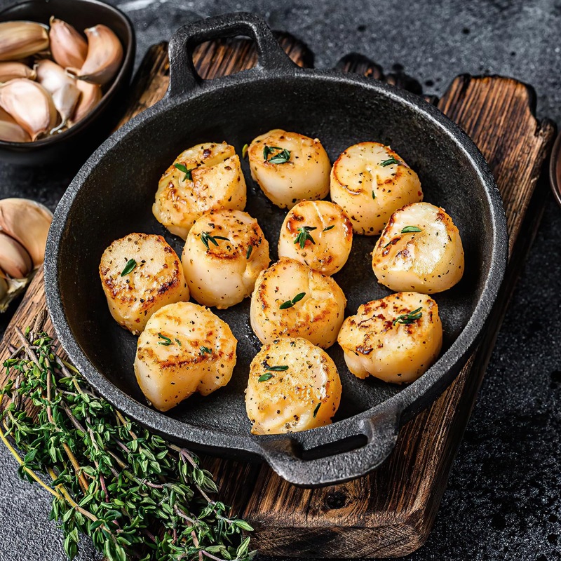 Oceanzen:Premium Frozen Seafood Premium 10 To 20 Count Per Pound Dry Sea Scallops(8 Lb)