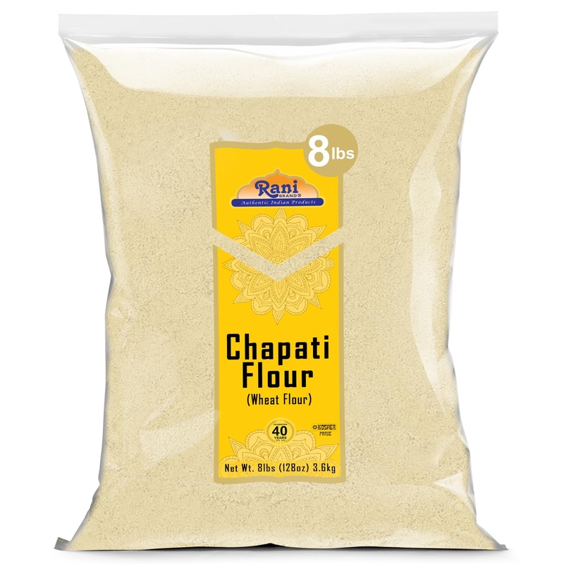 Rani Chapati Flour (100% Pure Whole Wheat Atta), For Making Roti & Indian Breads 128Oz (8Lbs) 3.63Kg Bulk ~ All Natural | Vegan