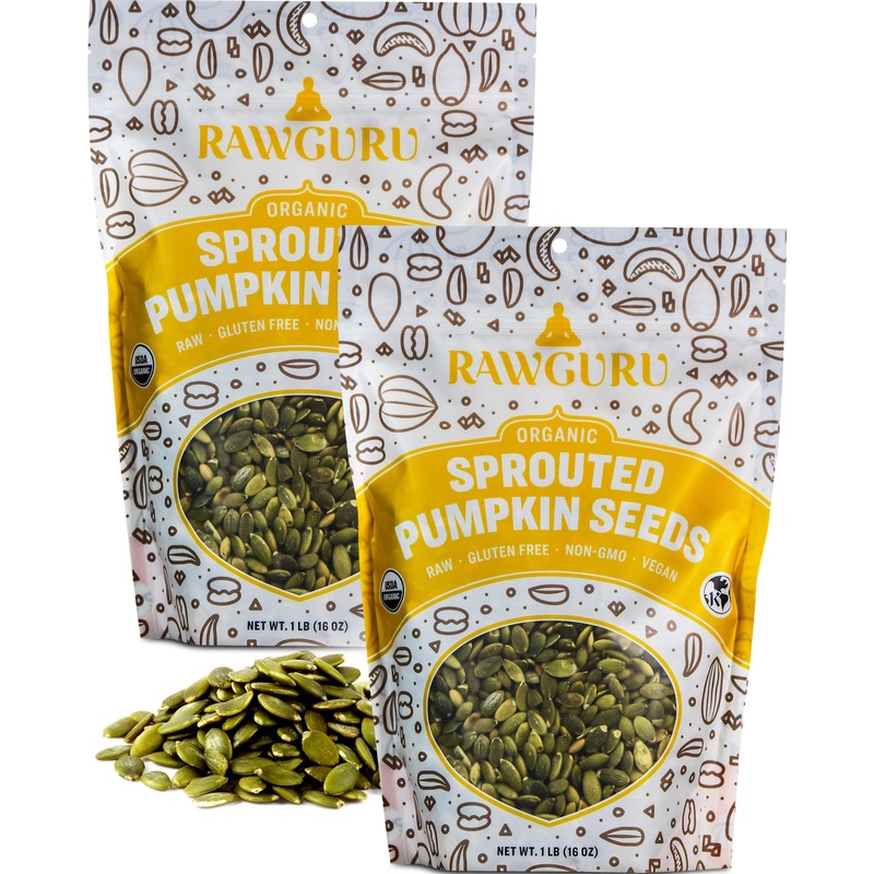Rawguru Organic Sprouted Pumpkin Seeds – Pumpkin Seeds To Eat – 16 Oz, Pack Of 2
