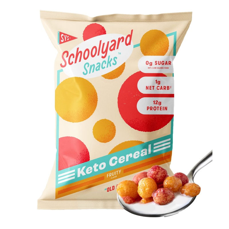 Schoolyard Snacks Keto Cereal – Fruity Flavor |12G Protein, Low Carb, Low Sugar, Low Calories | Gluten-Free, Grain-Free, Keto-Fr
