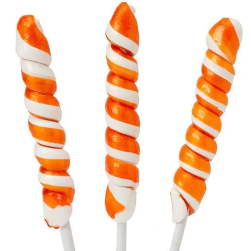 Unicorn Pops Twist Suckers – Orange: 24-Piece Jar