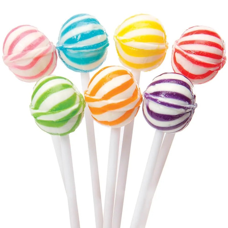 YumJunkie Sassy Spheres Assorted Striped Ball Lollipops – Petite: 400-Piece Bag