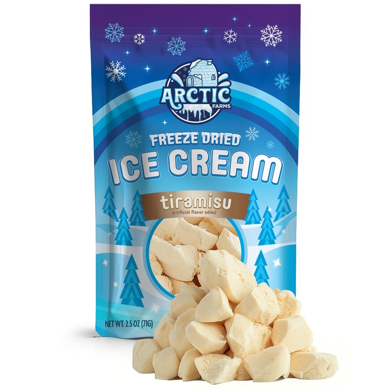 Arctic Farms Freeze Dried Ice Cream Bits Bagged And Boxed – Does Not Melt (Tiramisu) (2.5Oz)