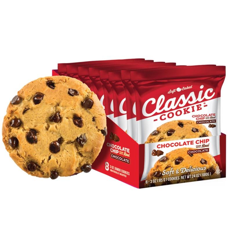 Classic Cookie, Soft Baked Cookie, Chocolate Chip 3Oz, 8 Count Pack