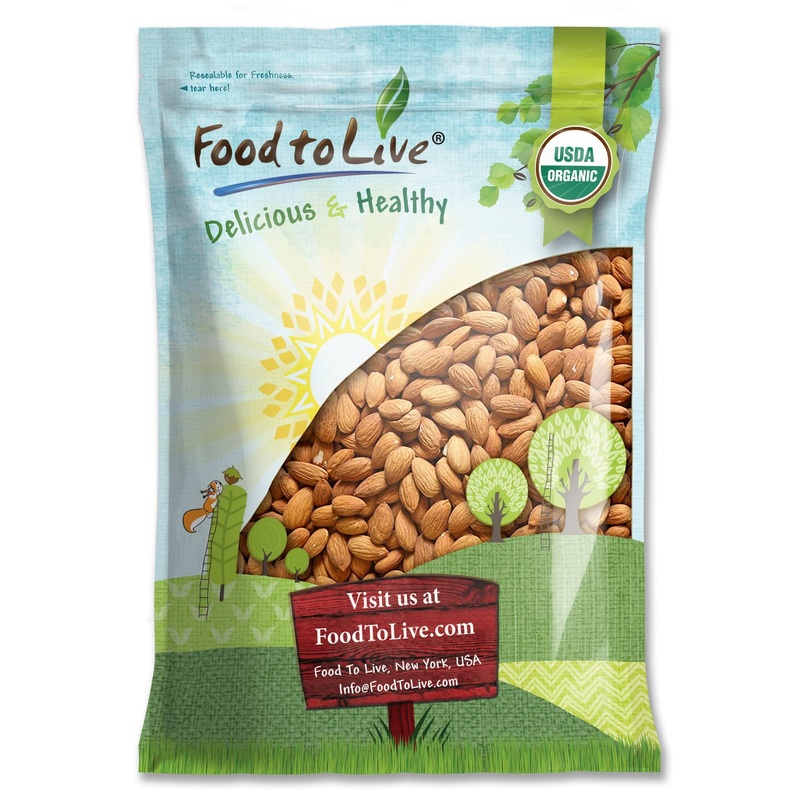 Food To Live – Organic Almonds, 12 Pounds Non-Gmo, Whole, Raw, No Shell, Unpasteurized, Unsalted, Vegan, Kosher, Bulk. Keto Snac