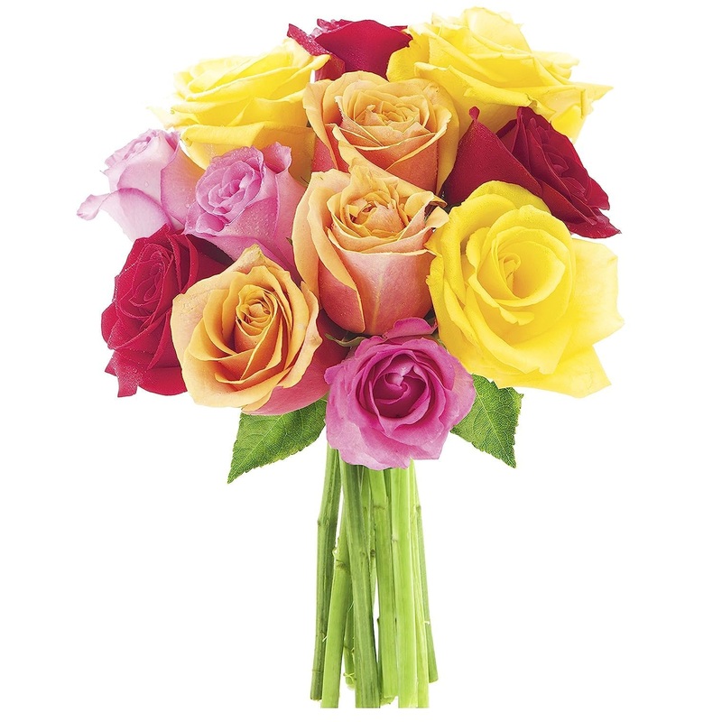 Kabloom Flowers – Mother’S Day Collection – Premium 12 Assorted Roses With Greens Without Vase – Gift For Birthday, Anniversary,