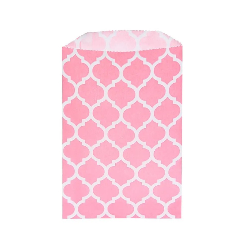 Light Pink Casablanca Pattern Candy Bags: 25-Piece Pack
