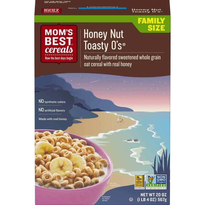 Mom’S Best Honey Nut Toasty O’S Cereal, Non-Gmo Project Verified, Made With Whole Grain, No High Fructose Corn Syrup, Kosher, 20