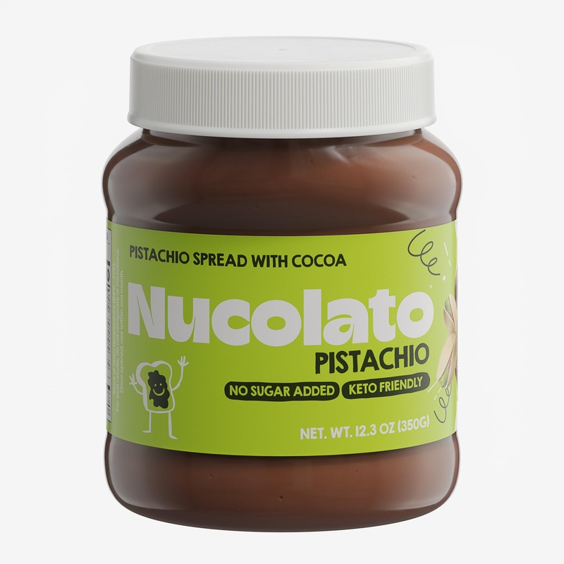 Nucolato | Pistachio Chocolate Spread | 12.3 Oz – 350 G | Keto Friendly – Gluten Free – No Sugar Added | Food Snacks | Perfect T