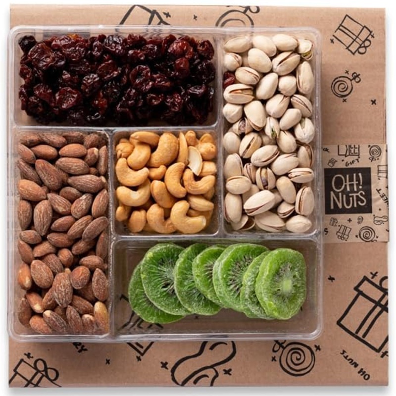 Oh! Nuts Dried Fruit And Nuts Gift Basket – Assorted Nuts And Dried Fruits Holiday Snack Box