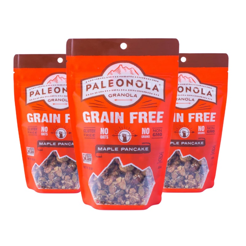 Paleonola Grain Free Granola | Gluten Free, Non-Gmo, Dairy Free, No Refined Sugars, 10 Oz Bags (Maple Pancake, 3 Pack)
