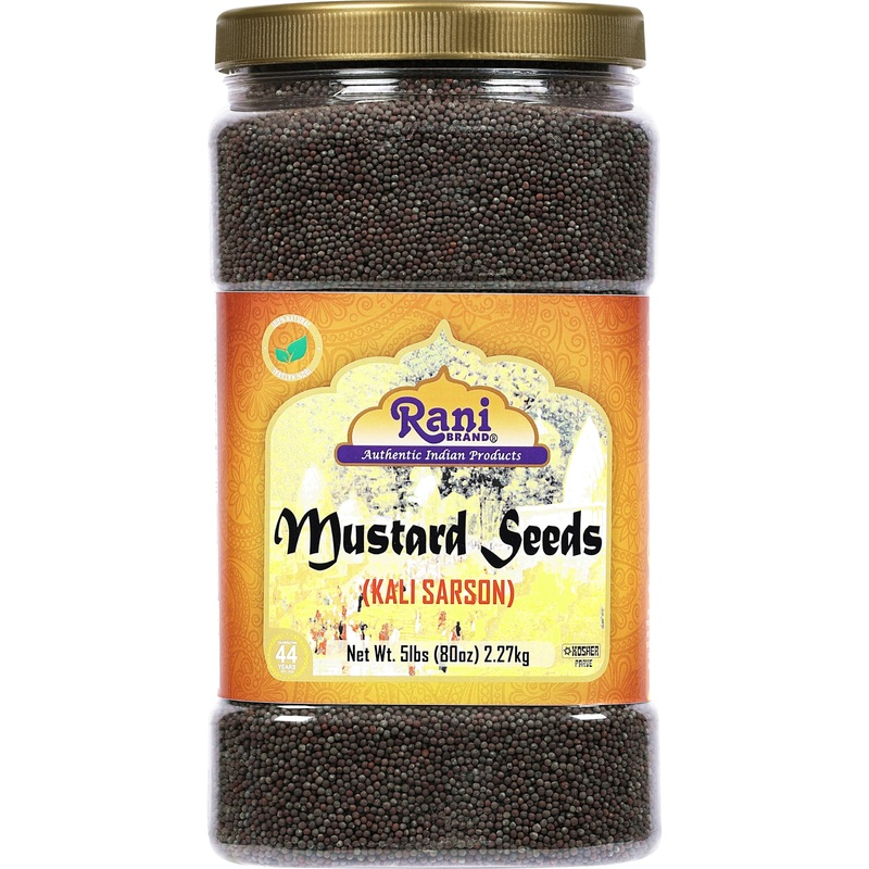 Rani Black Mustard Seeds Whole Spice (Kali Rai) 80Oz (5Lbs) 2.27Kg Bulk Pet Jar ~ All Natural | Gluten Friendly | Non-Gmo | Kosh