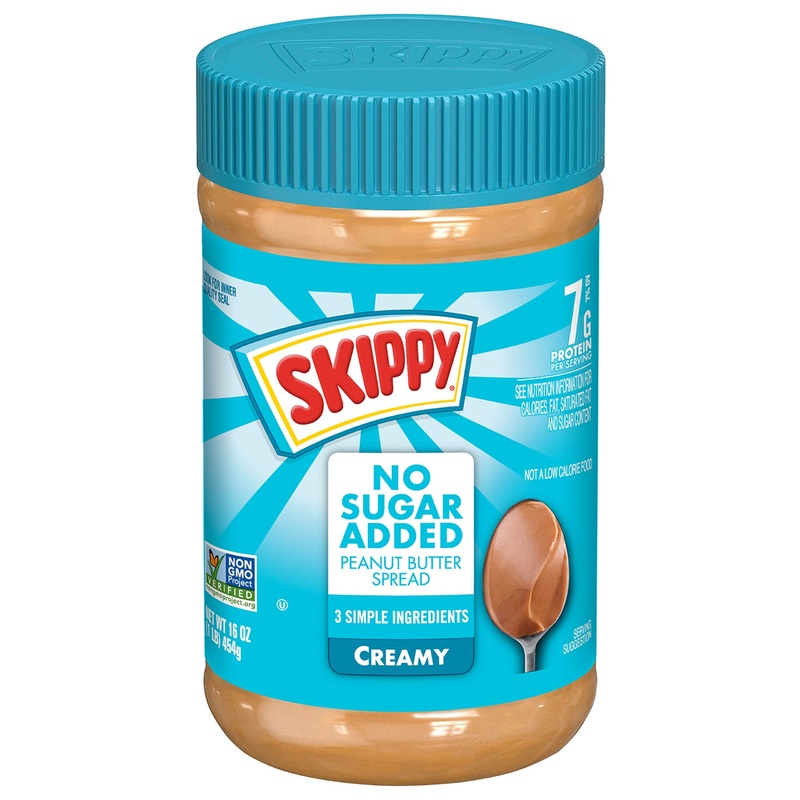 Skippy Creamy Peanut Butter Spread No Sugar Added, 16 Ounce