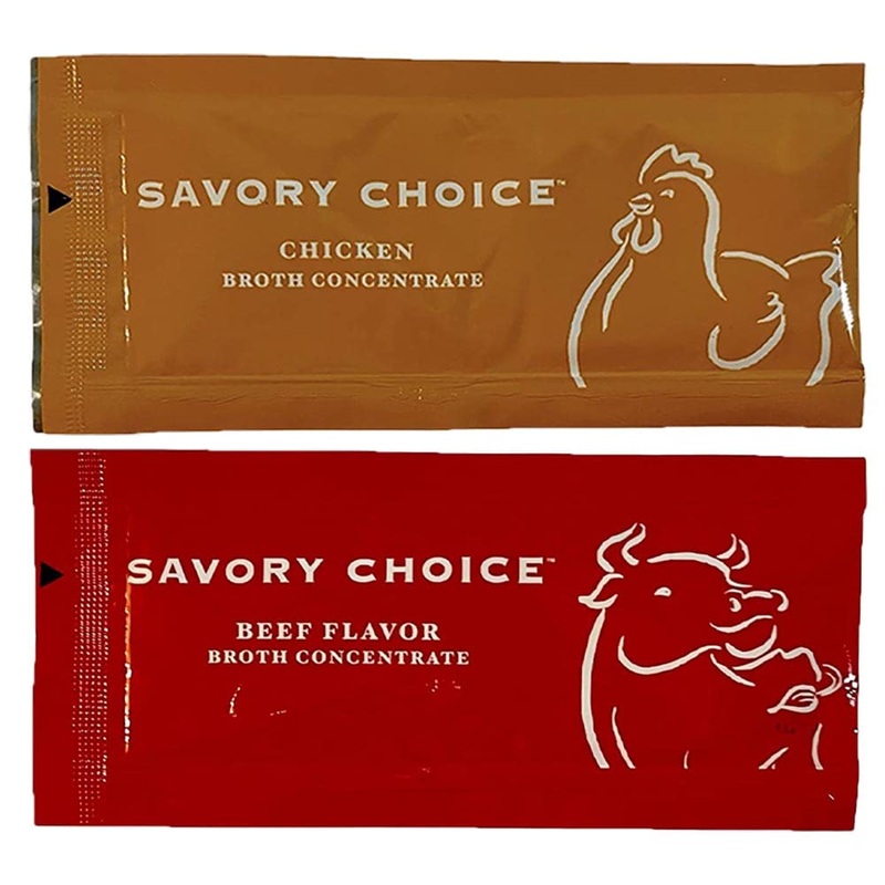 Stapster Savory Choice Reduced Sodium Beef Broth And Chicken Broth Concentrate 9.6 G – Meat Tastes Bundle Of 40 Pcs – 20 Pcs Of