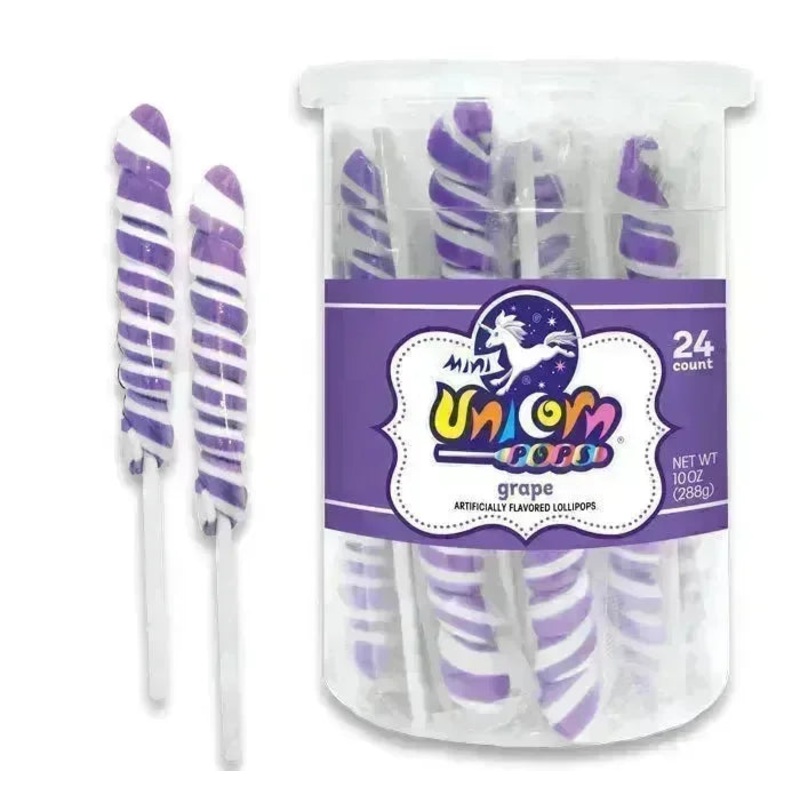 Unicorn Pops Twist Suckers – Lavender: 24-Piece Jar