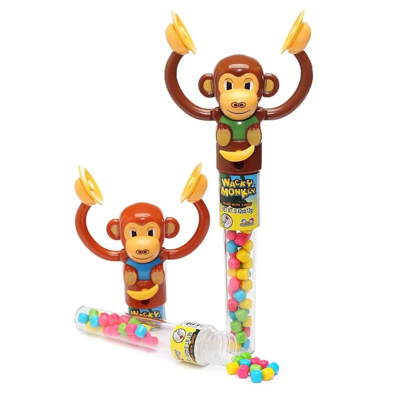 Wacky Monkey Candy Filled Banging Cymbals Monkey Toys: 12-Piece Box