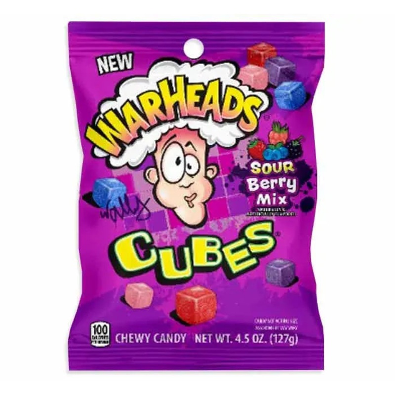 Warheads Chewy Cubes 4.5-Ounce Bag: 12 Pack Case