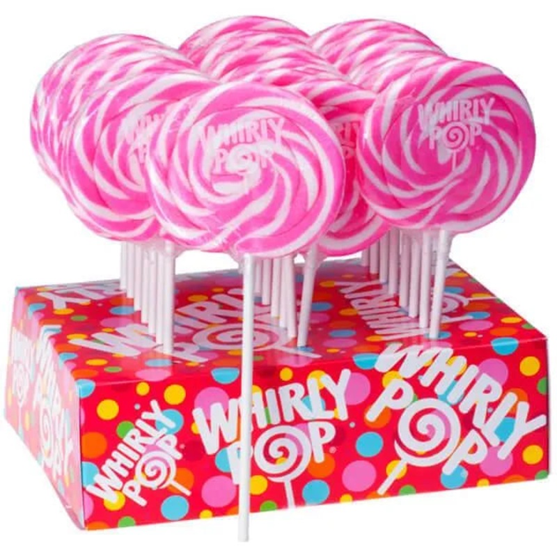 Whirly Pop 1.5-Ounce Swirl Suckers – Hot Pink: 24-Piece Display