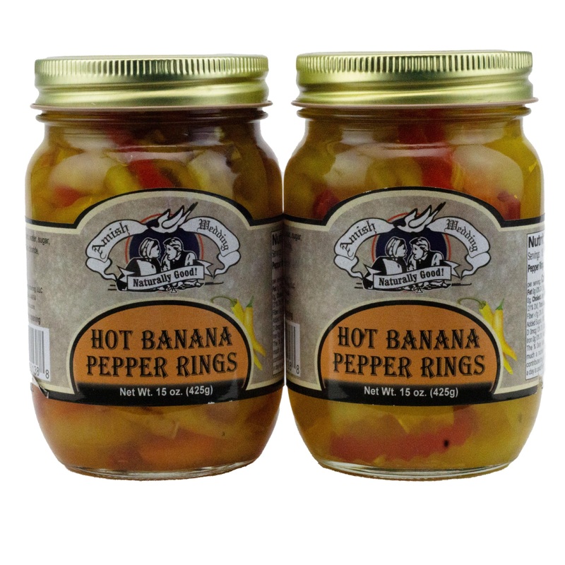 Amish Wedding Hot Banana Peppers 15Oz (Pack Of 2)