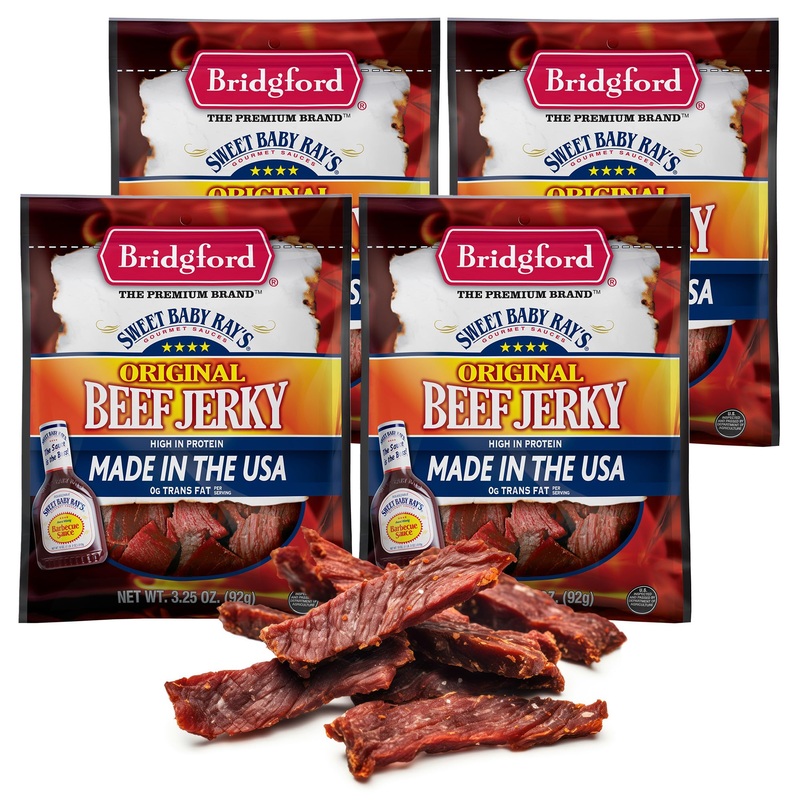 Bridgford Sweet Baby Rays Beef Jerky Original 3.25 Oz Pack Of 4 – Healthy High Protein Beef Jerky For Your Dietary Preferences –