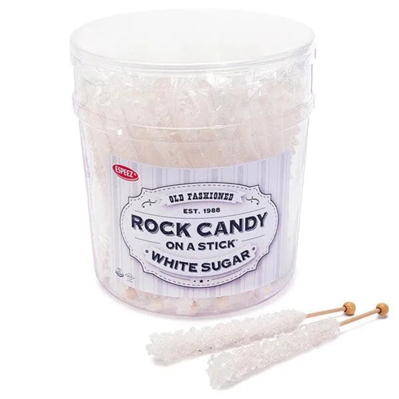 Espeez Rock Candy Crystal Sticks – White: 36-Piece Tub