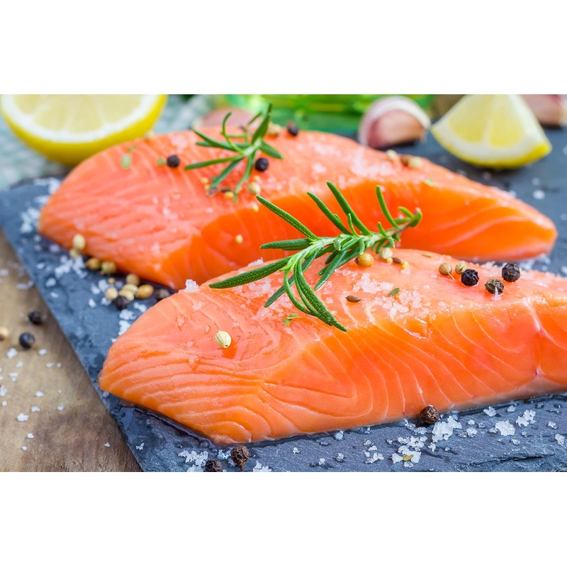 Fresh Atlantic Salmon Fillets, Best Premium Quality In The Us, Center Cut, Perfectly Trimmed, 22 X 6 Oz. (8.25 Lb.) – Kosher, Re