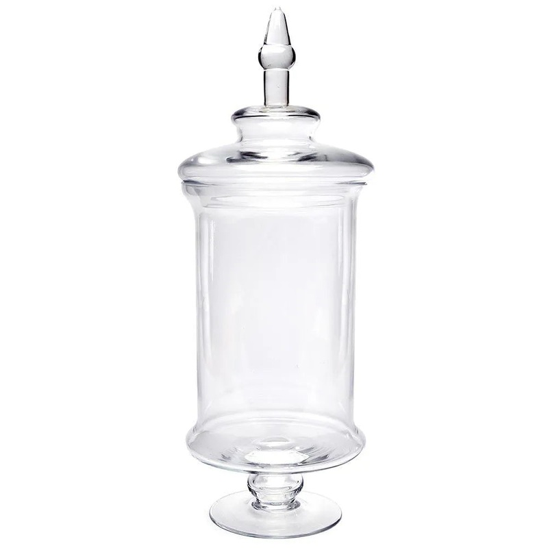 Glass Candy Jar with Lid – Cylindrical: 21-Inch