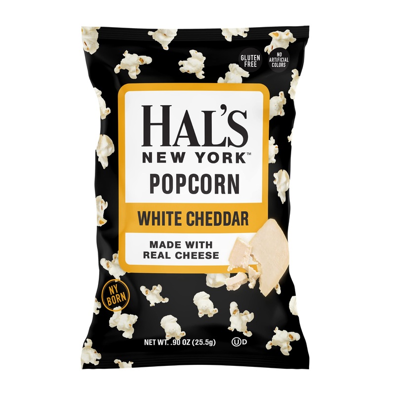 Hal’S New York Kettle Cooked Potato Chips, Gluten Free (White Cheddar Popcorn, 0.90 Oz Bag (Pack Of 24))