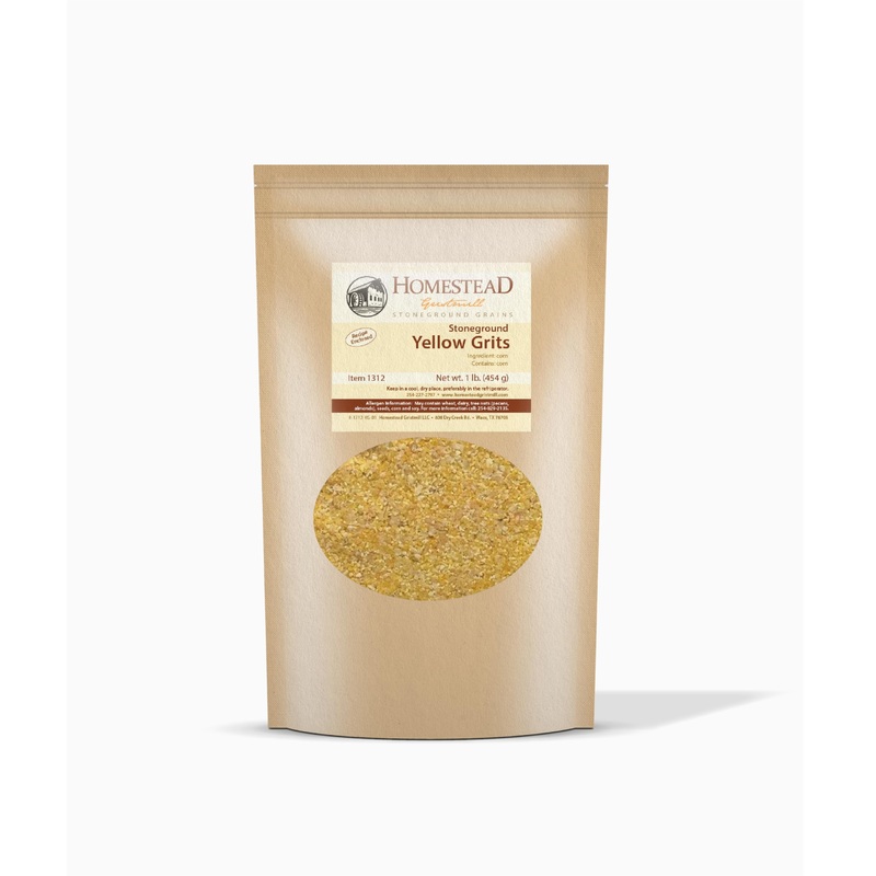 Homestead Gristmill Stone Ground Yellow Corn Grits- Non-Gmo, Chemical-Free Finely Ground Stoneground Grits – Long Shelf Life – M