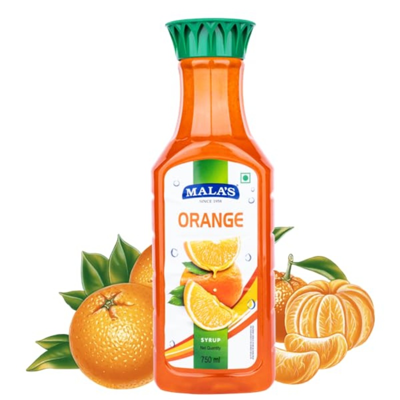 Indian Mala Fruit Syrup | 750Ml (25 Fl Oz) (750Ml, Orange)