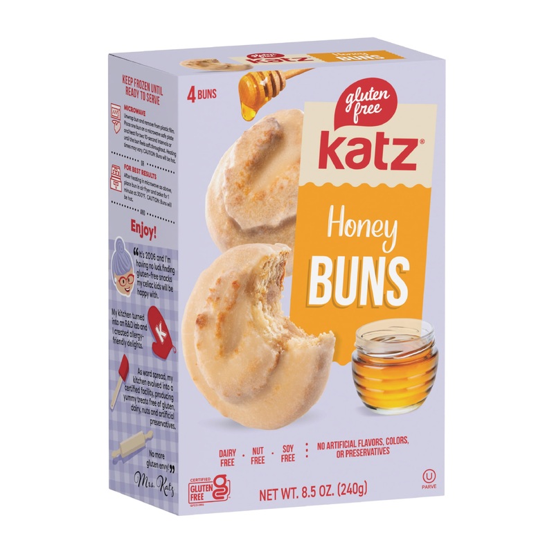 Katz Gluten Free Honey Buns, 4 Individually Wrapped Snack Cakes | Tree Nut Free | Peanut Free | Dairy Free | Soy Free (Pack Of 1