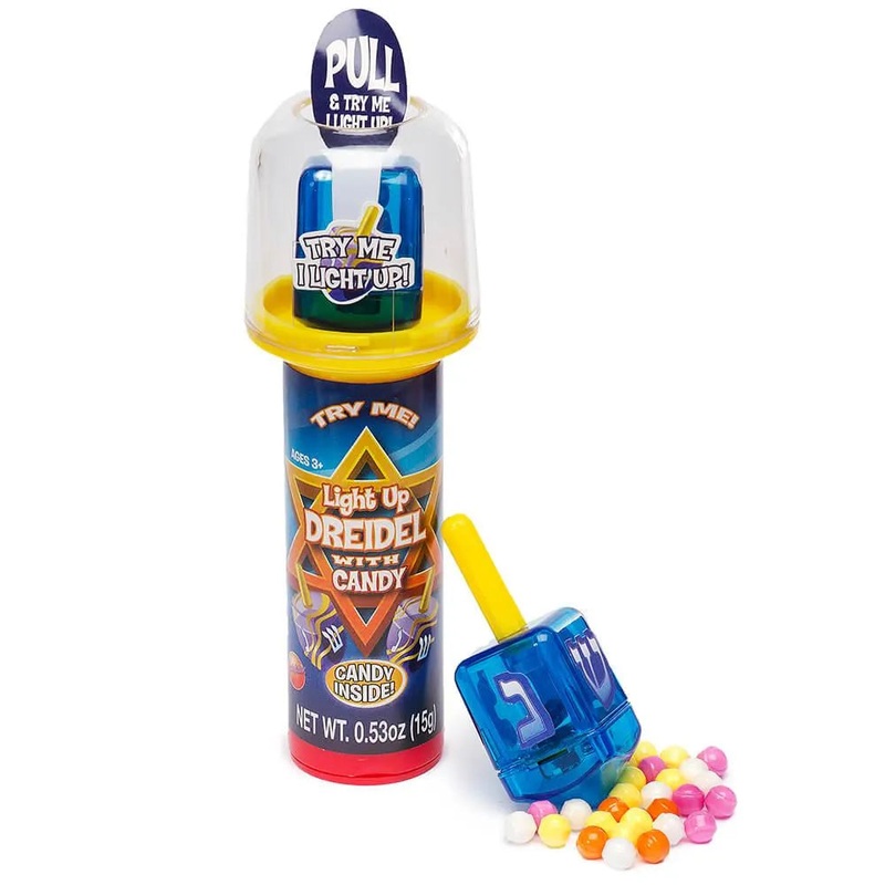 Lite-Up Dreidel Candy Tops: 12-Piece Display