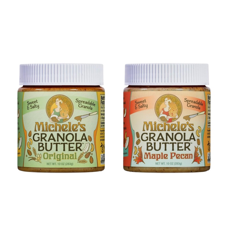 Micheles Granola Butter, Peanut-Free, No Palm Oil, Peanut Butter Alternative, 10 Oz Jar – Pack Of 2 (Original And Maple Pecan)