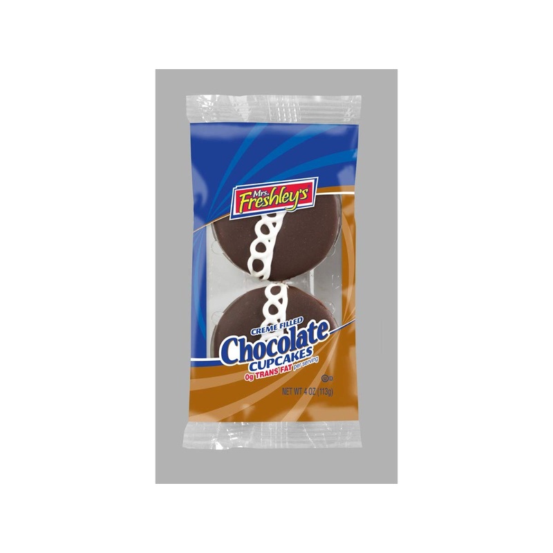 Mrs.Freshleys Creme Filled Chocolate Cupcake, 4 Ounce — 36 Per Case.