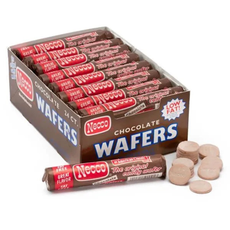 Necco Wafers Candy Rolls – Chocolate Flavor: 24-Piece Box