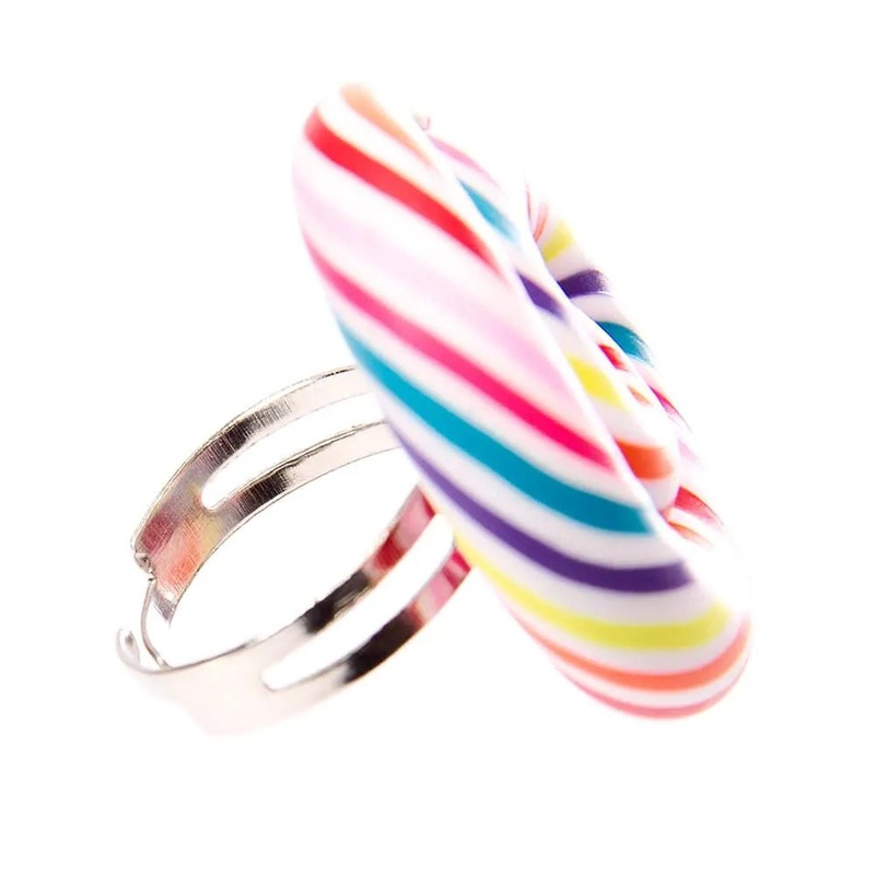 Neon Swirl Candy Adjustable Ring