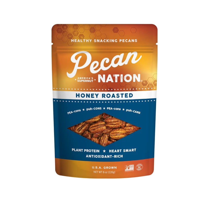 Pecan Nation Honey Roasted Georgia Pecans, 8 Oz., Natural, No Preservatives, Anti-Oxidant Rich, Non-Gmo, Irresistible Healthy Sn
