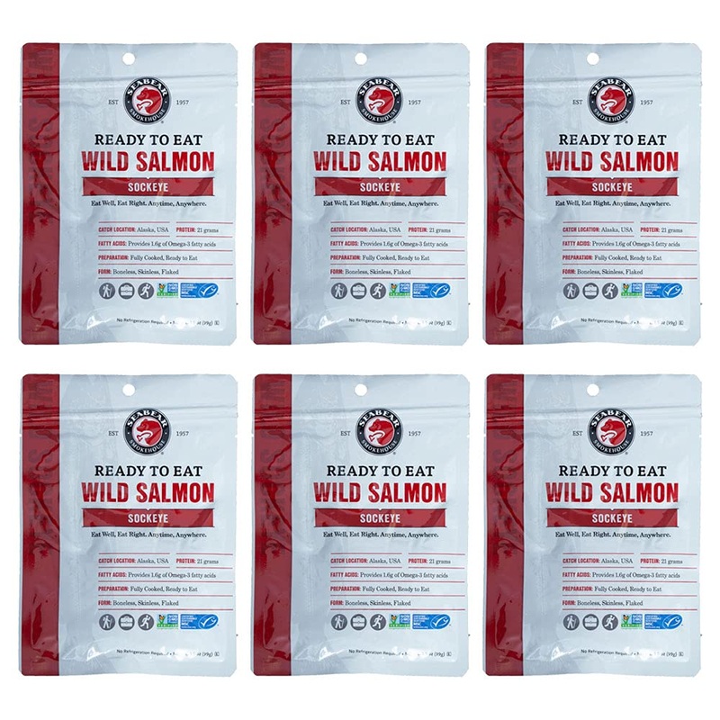 Seabear – Ready-To-Eat Wild Alaskan Sockeye – 3.5 Oz – 6 Pack