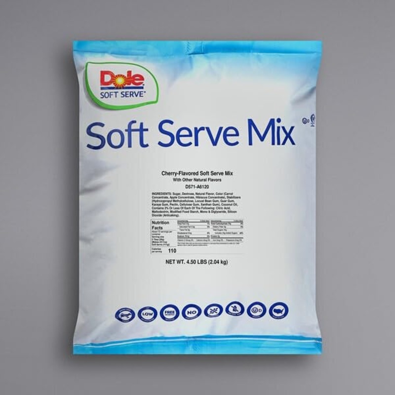 Soft Serve Mix, Lactose Free, Dairy Free, Vegan, Gluten Free, 4.4 Lb Bag By Magic Market (Cherry)