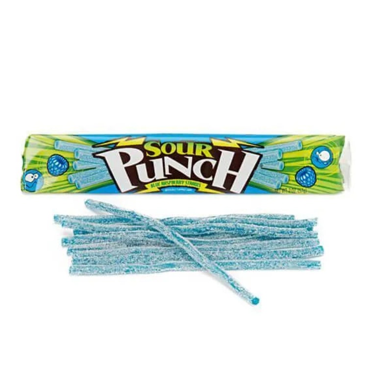 Sour Punch Straws 2-Ounce Packs – Blue Raspberry: 24-Piece Box
