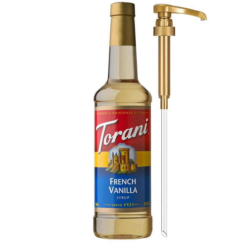 Torani Coffee Syrup, French Vanilla Flavored Syrup For Drinks, Pump Included, 25.4 Fl Oz