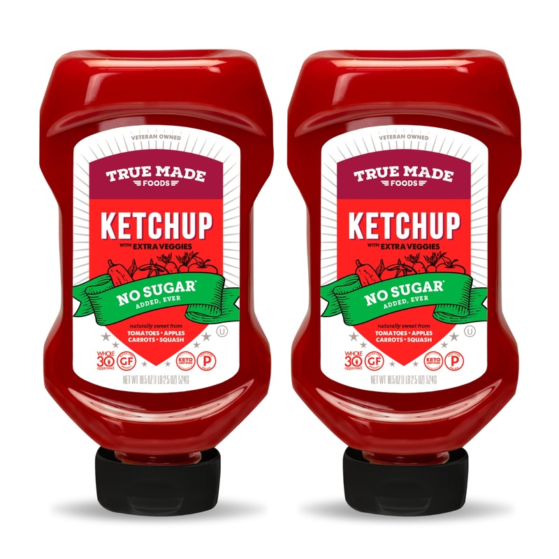 True Made Foods – No Sugar Added Ketchup – Condiment Squeeze Bottles Made With Fruit And Veggies For Barbeque Grilling And Bbq T