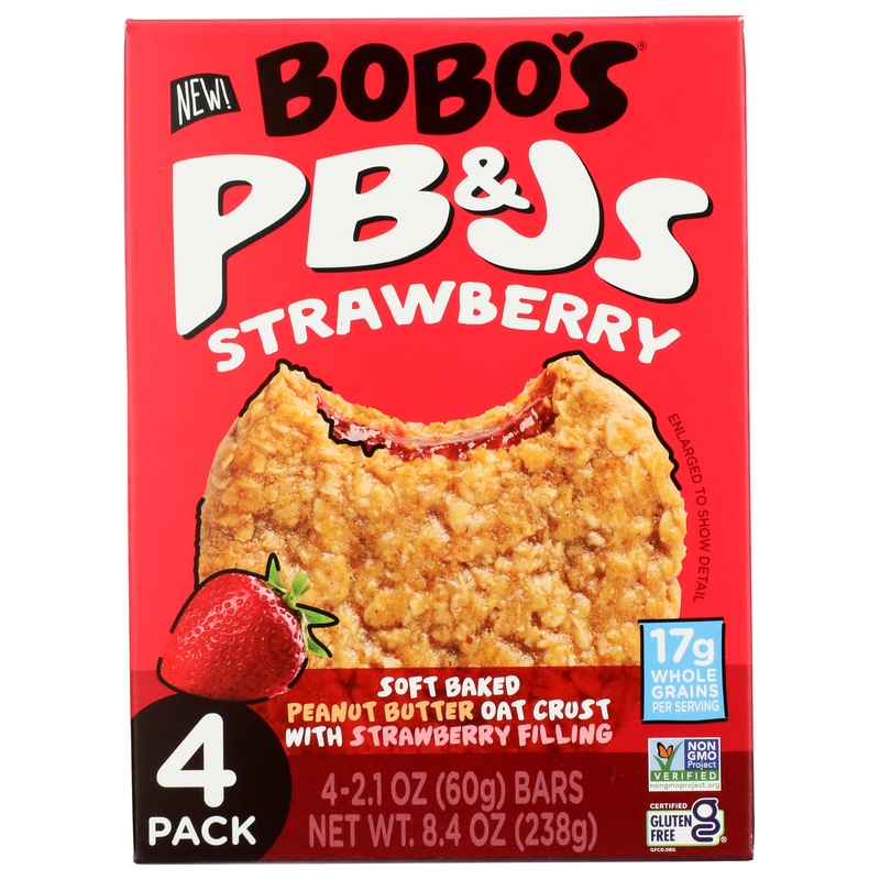 Bobos Oat Bars Bars Pb&Js Strawberry 4Pk 8.4 Oz