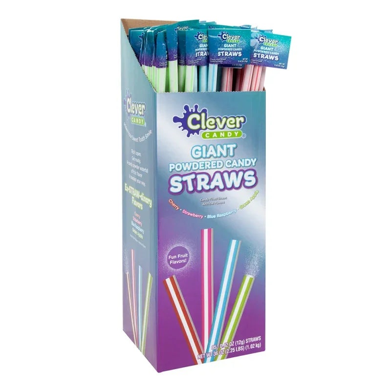 Clever Candy Giant Powdered Candy Straws: 85-Piece Box