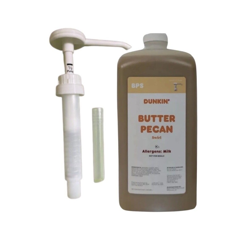Dunkin Donuts Butter Pecan Sauce-Swirl-Syrup 64 Oz Jug (Plus Pump)