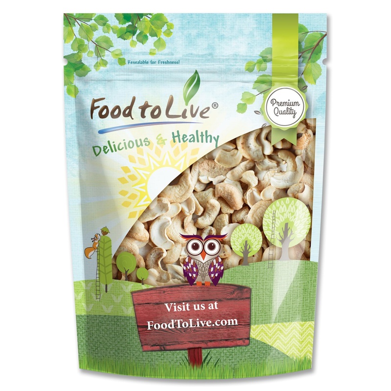 Food To Live Cashew Pieces, 5 Pounds – Kosher, Raw, Vegan, Paleo Friendly, Unsalted, Unroasted, Bulk, Rich In Selenium, Zinc, Ma
